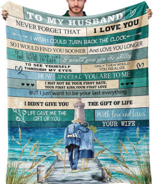 To My Husband Quilt Blanket From Wife Valentine's Day. Light And Durable - Super King - Ettee