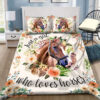 Just A Girl Who Loves Horses Bed Sheets Spread Duvet Cover Bedding Sets - King - Ettee
