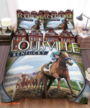 Kentucky Louisville Horse Racing Bed Sheets Spread Comforter Duvet Cover Bedding Sets - King - Ettee