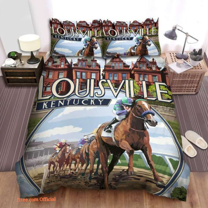 Kentucky Louisville Horse Racing Bed Sheets Spread Comforter Duvet Cover Bedding Sets - King - Ettee