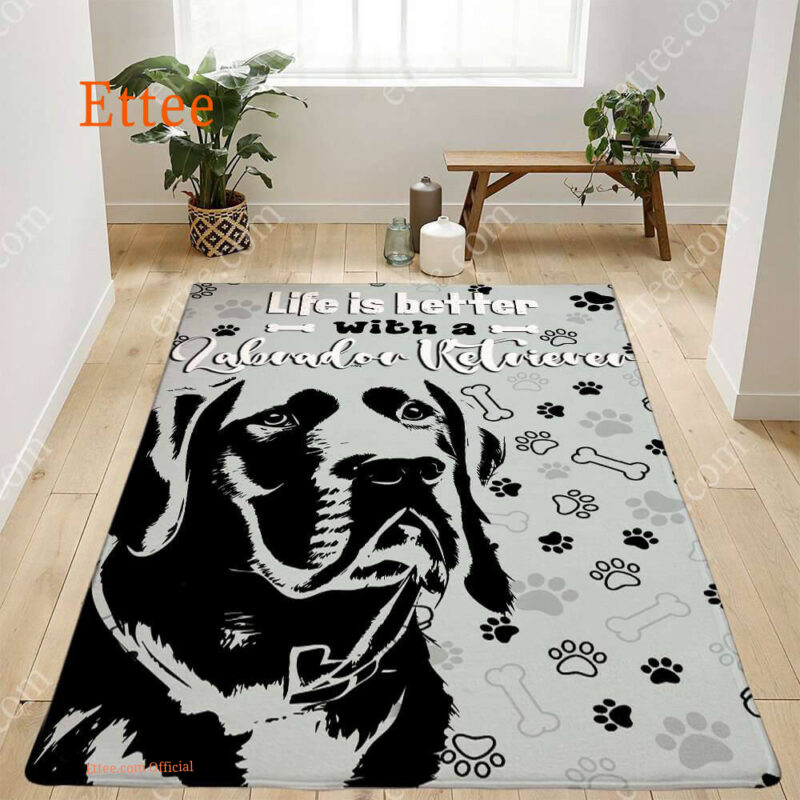 Labrador Retriever Rug. Life Is Better With A Labrador Retriever - Ettee - labrador retriever