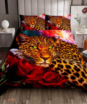 Leopard Duvet Cover Wild Animal Print Bedding Set - King - Ettee