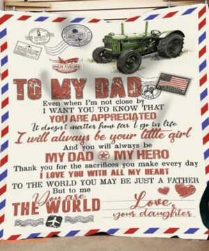 Letter To My Famer Dad I Love You With All My Heart Tractor Blanket Gift For Dad - Super King - Ettee