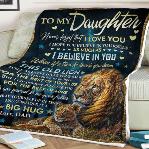 Lion Quilt Blanket To My Daughter. Lightweight And Smooth Comfort - Super King - Ettee