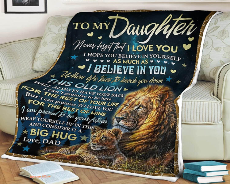 Lion Quilt Blanket To My Daughter. Lightweight And Smooth Comfort - Super King - Ettee