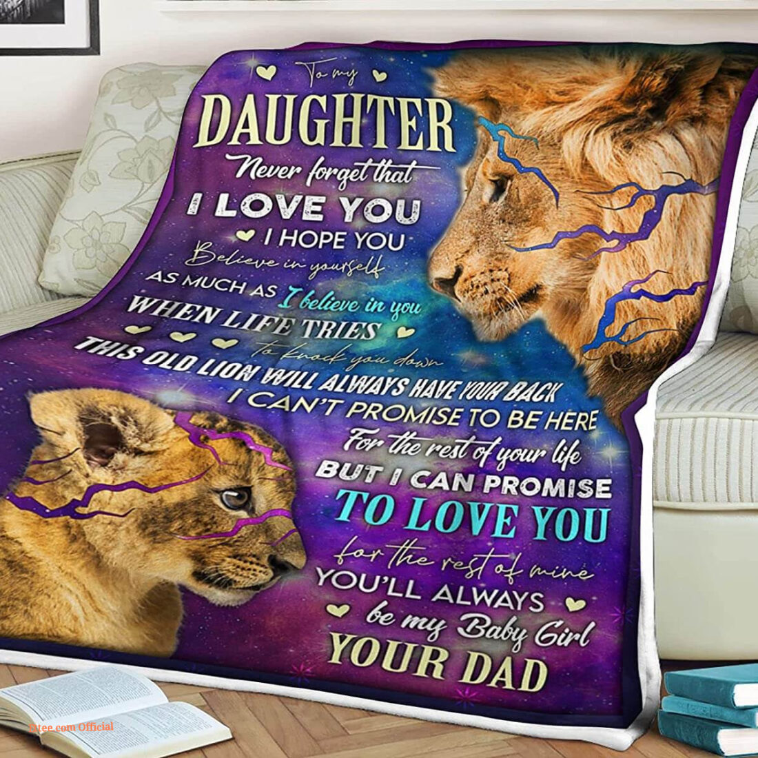 Lion quilt blanket to my daughter. foldable and compact - super king