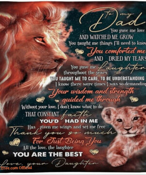 Lion Dad To My Daughter Blanket - Meaningful Gifts for Daughters - Super King - Ettee