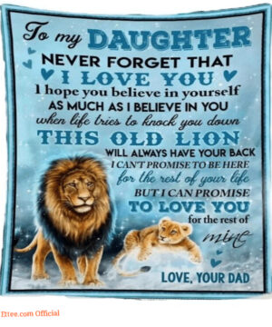 Lion Dad To My Daughter Blanket - Gifts For Daughter - Super King - Ettee