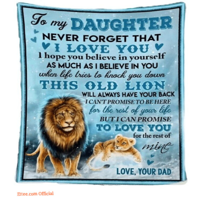 Lion Dad To My Daughter Blanket - Gifts For Daughter - Super King - Ettee