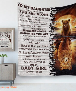 Lion Fleece Blanket Remember Whose Daughter You Are Blanket Gift For Daughter - Super King - Ettee