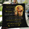 Lion To My Daughter You Are My Daughter Love Dad Sofa Quilt Fleece Blanket - Super King - Ettee