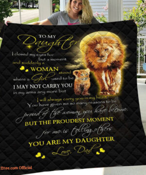 Lion To My Daughter You Are My Daughter Love Dad Sofa Quilt Fleece Blanket - Super King - Ettee