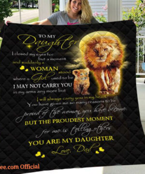 Lion - To My Daughter - You Are My Daughter Love Dad Sofa Quilt, Fleece Blanket1 - Super King - Ettee