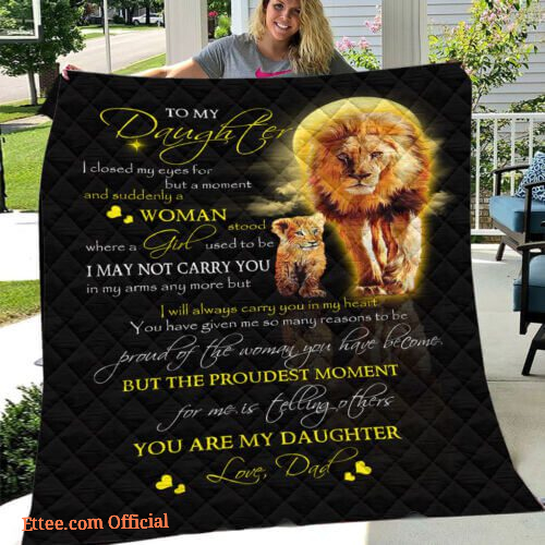 Lion - To My Daughter - You Are My Daughter Love Dad Sofa Quilt, Fleece Blanket1 - Super King - Ettee