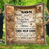 Lion To My Son From Mom Never Forget That I Love You Quilt Blanket Great - Super King - Ettee