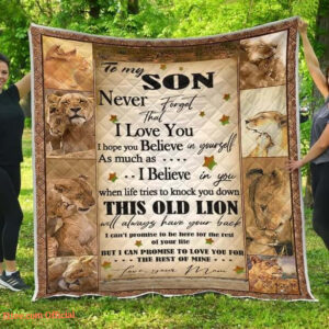Lion To My Son From Mom Never Forget That I Love You Quilt Blanket Great - Super King - Ettee