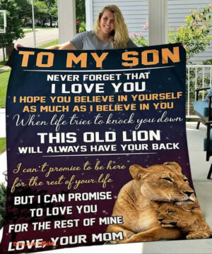 Lion To My Son Quilt Blanket From Mom Never Forget That I Love You Great - Super King - Ettee