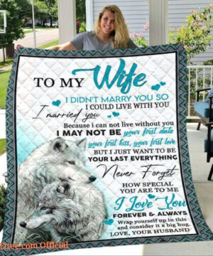 Love You From Your Husband To My Wife Wolf Couple Blanket Bedding Decor Blanket1 - Super King - Ettee