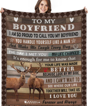 To My Boyfriend Quilt Blanket I Love You Gift For Valentine's Day - Super King - Ettee