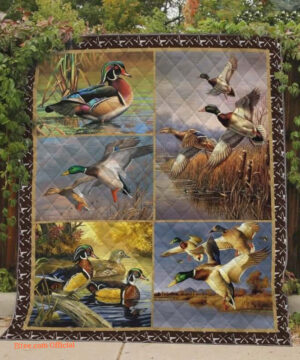 Mallard Duck Hunting Quilt Blanket Great Customized Blanket Gifts For Birthday Christmas Thanksgiving - Twin - Ettee