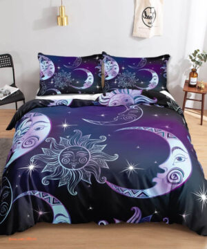 Mandala Sun and Moon 3 Piece Bedding Set. Luxurious Smooth And Durable - King - Ettee