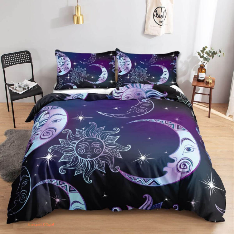 Mandala Sun and Moon 3 Piece Bedding Set. Luxurious Smooth And Durable - King - Ettee