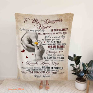 To My Daughter Quilt Blanket Daisy To Hand. Foldable And Compact - Super King - Ettee