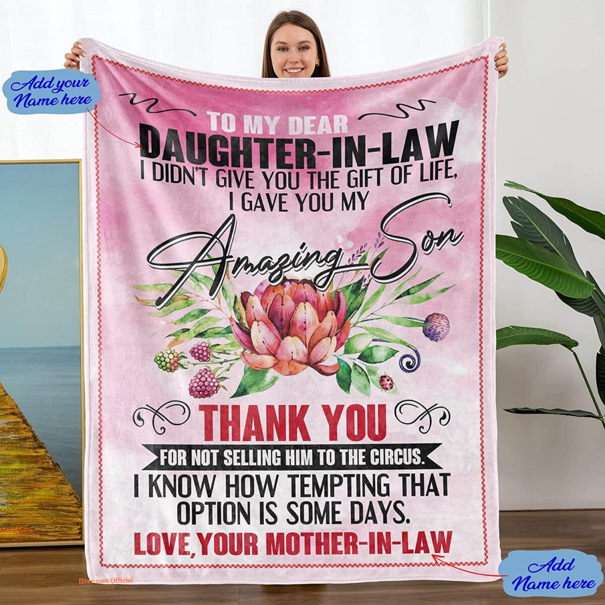 Mom Gifts for Mom from Daughter for Mother Soft Throw Mom Blanket - Super King - Ettee