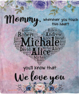 Mom and Kid Name Blanket Gift for Mother's Day.Mom's Birthday from Daughter - Super King - Ettee