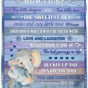 Mom to be Blanket Gift for New Mom.Pregnancy New Mom Gifts for Women.Elephant Mom Anniversary Throw Blankets - Super King - Ettee