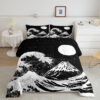 Moon Bedding Set Full Ocean Waves. Luxurious Smooth And Durable - King - Ettee