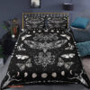 Moth 3pcs Comforter set Bedding set Moon phase Quilt set Black and white For Bedroom - King - Ettee