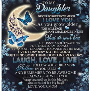 Mother And Daughter Blanket, Blanket For Daughter, Just Do Your Beat, Laugh, Love, Live,Sherpa Fleece Blanket - Super King - Ettee