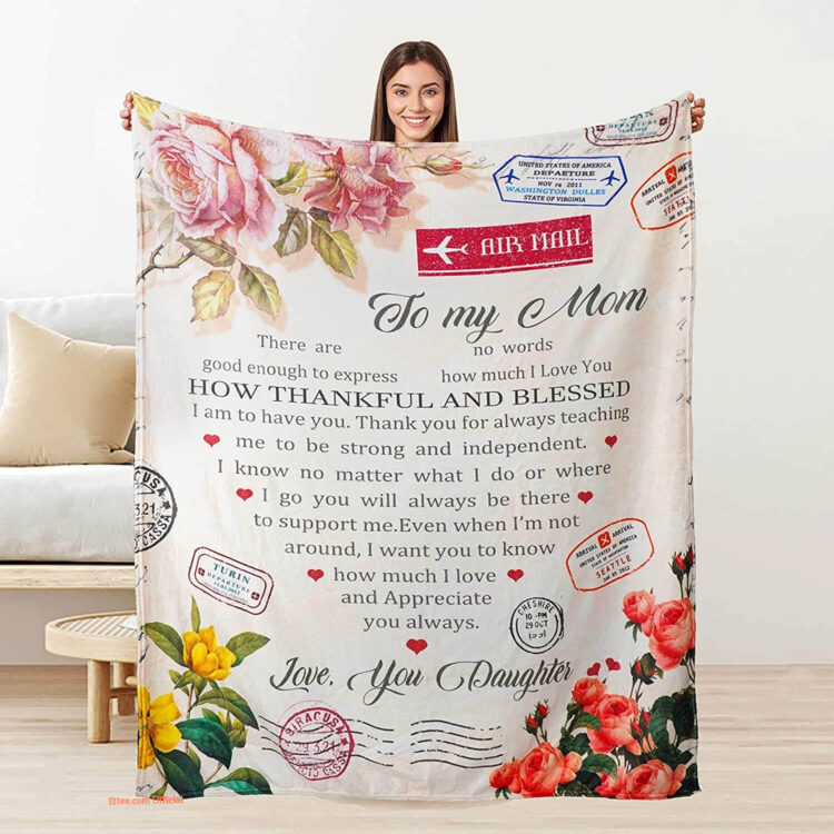 To My Mom Quilt Blanket - Lightweight, Soft, and Durable | Perfect Gift for Her - Super King - Ettee