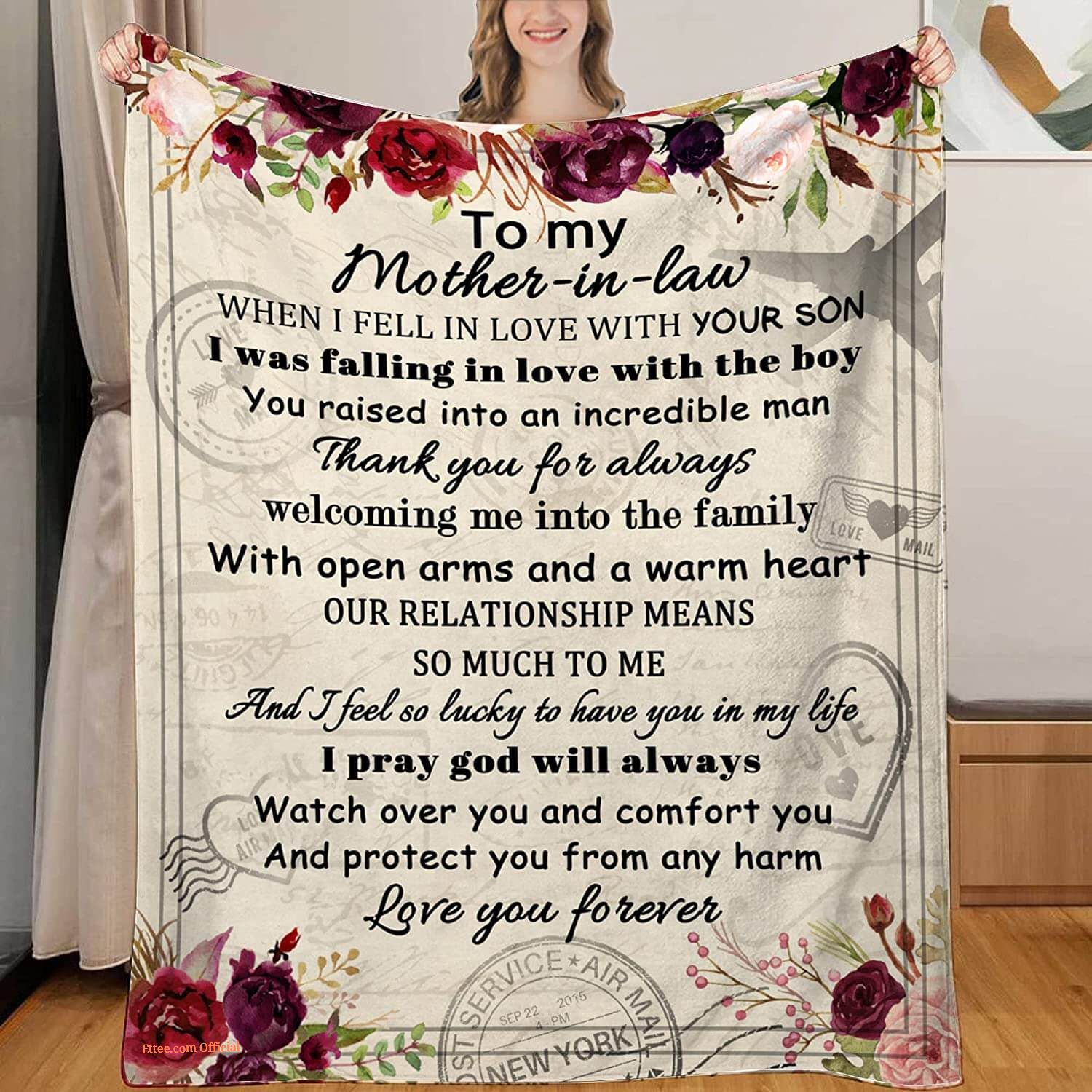 To My Mom Rose Throw Fleece Blanket Gift From Daughter Christmas Birthday Blanket To My Mom Rose Throw Fleece Blanket Gift From Daughter Christmas Birthday Blanket - Ettee - Birthday