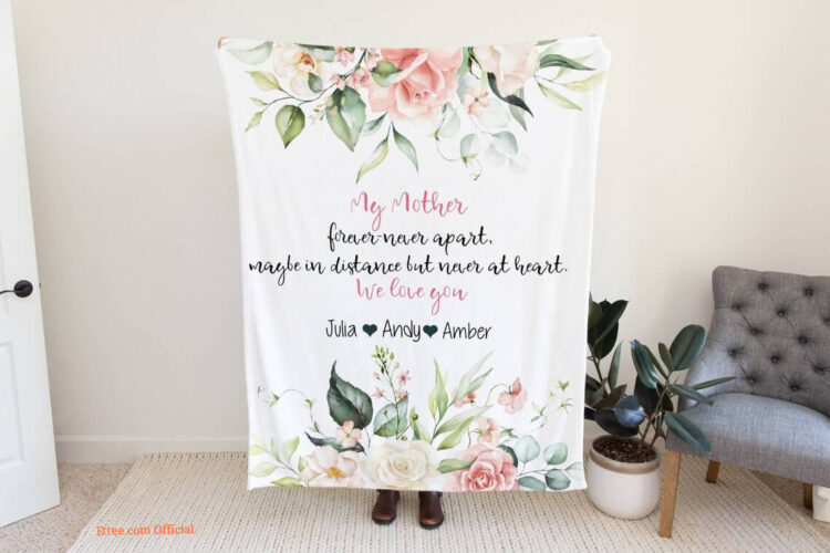 Mothers Day Blanket.Mothers Day Gift.Floral Style Blanket.Gift For Grandparent.Long Distance Gift For Mum - Super King - Ettee