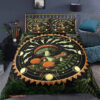Mushroom 3pcs Comforter set moon phase Bedding set Quilt For Bedroom - King - Ettee
