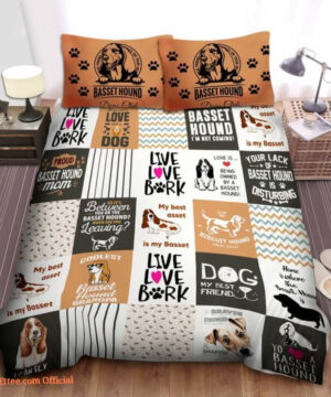 My Best Asset Is My Basset Basset Hound Mom Grandpa Cotton Bed Sheets Spread Comforter Duvet Cover Bedding Sets - King - Ettee