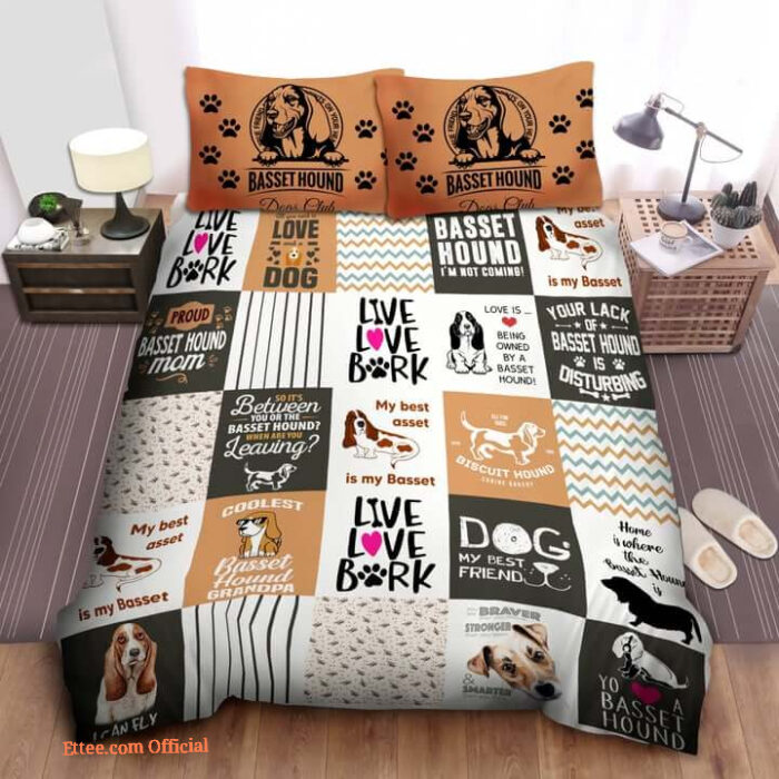 My Best Asset Is My Basset Basset Hound Mom Grandpa Cotton Bed Sheets Spread Comforter Duvet Cover Bedding Sets - King - Ettee