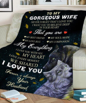 My Geogorous Wife   Fleece Quilt Blanket.Sherpa Quilt Blanket.Anniversary Gift - Super King - Ettee