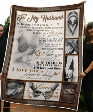 My Husband Hand In Hand You Complete Me Gift From Wife Quilt Blanket - Super King - Ettee