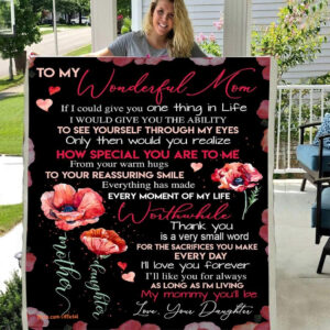 My Wonderful MOM How Special You are to ME 3D Pattern Custom Fleece Photo Blanket - Super King - Ettee