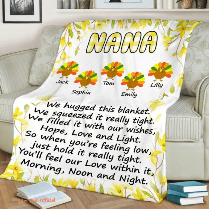 Nana We Hugged This Gift For Grandpa Grandma Quilt Blanket. Foldable And Compact - Super King - Ettee