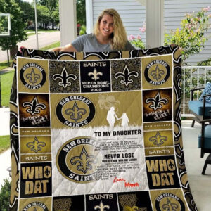 New Orleans Saints.To My Daughter.Love Mom Quilt Blanket - Twin - Ettee