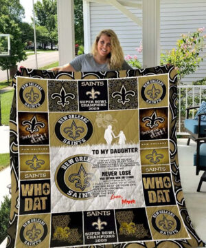 New Orleans Saints.To My Daughter.Love Mom Quilt Blanket - Twin - Ettee