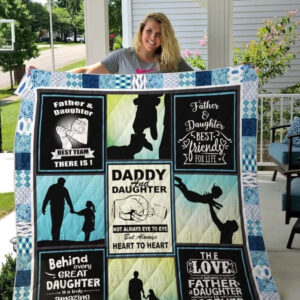 Father And Daughter Best Team There Is Quilt Blanket Great Customized Gifts For Birthday Christmas Thanksgiving Perfect Gifts For Family - Ettee - Best Team