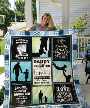 Father And Daughter Best Team There Is Quilt Blanket Great Customized Gifts For Birthday Christmas Thanksgiving Perfect Gifts For Family - Ettee - Best Team