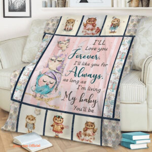 Owl Quilt Blanket I Love You Forever. Light And Durable. Soft To Touch - Super King - Ettee