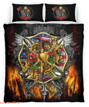 Proud Firefighter Bedding Set - Perfect Gift for Firefighters or Firefighter Enthusiasts - King - Ettee