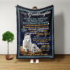 To My Granddaughter Quilt Blanket Wolf Quotes Grandma And Granddaughter - Super King - Ettee
